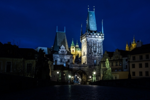 Charles bridge at night